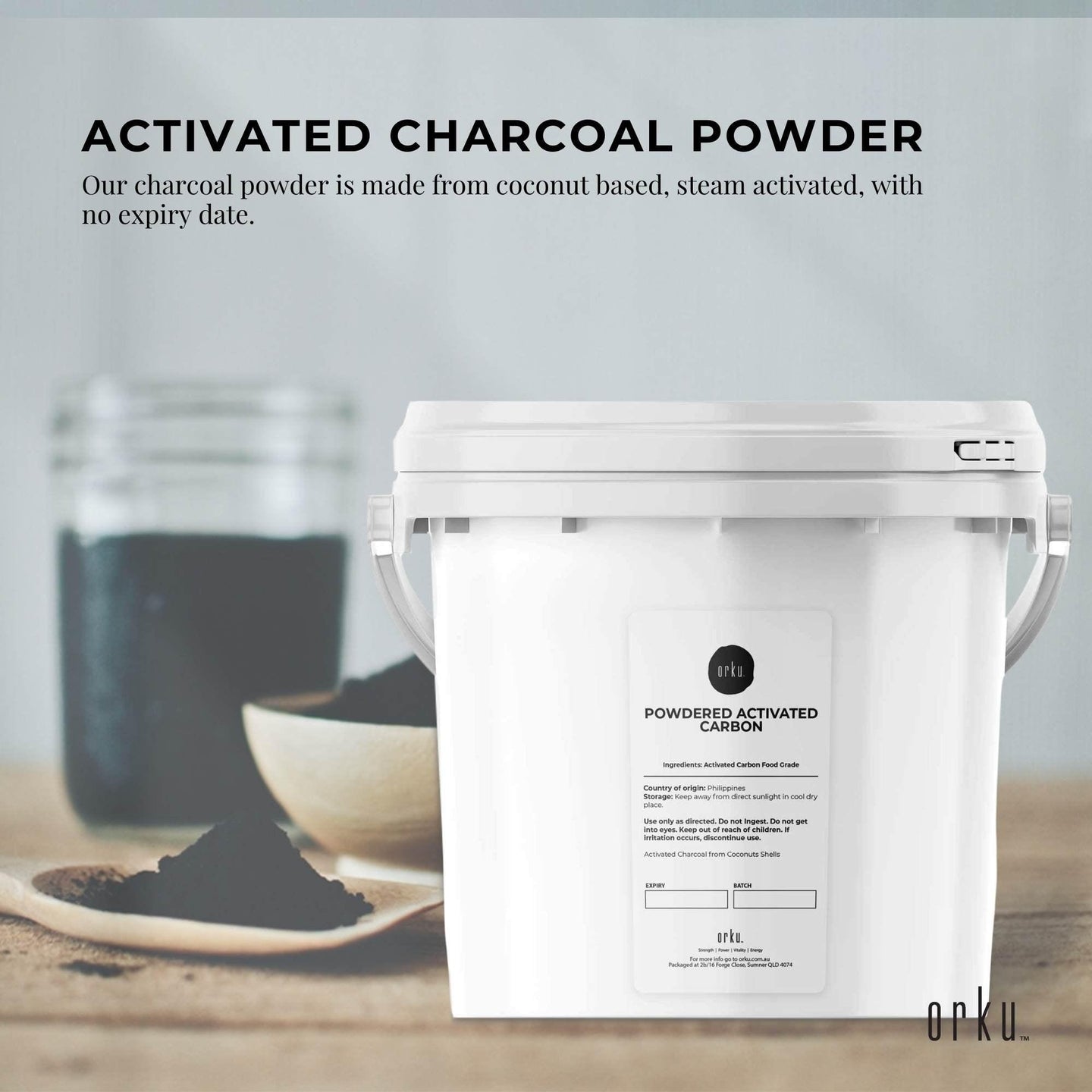 Buy 2.3Kg Activated Carbon Powder Coconut Charcoal Bucket - Teeth Whitening + Skin discounted | Products On Sale Australia