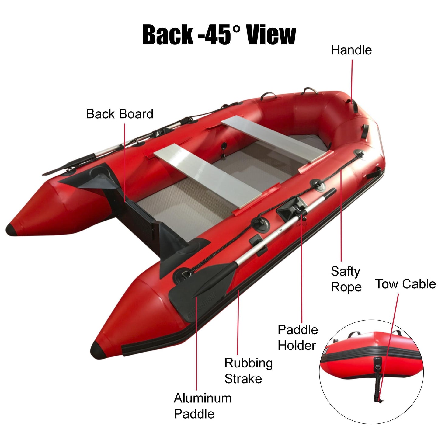 Buy 2.3m Inflatable Dinghy Boat Tender Pontoon Rescue- Red discounted | Products On Sale Australia