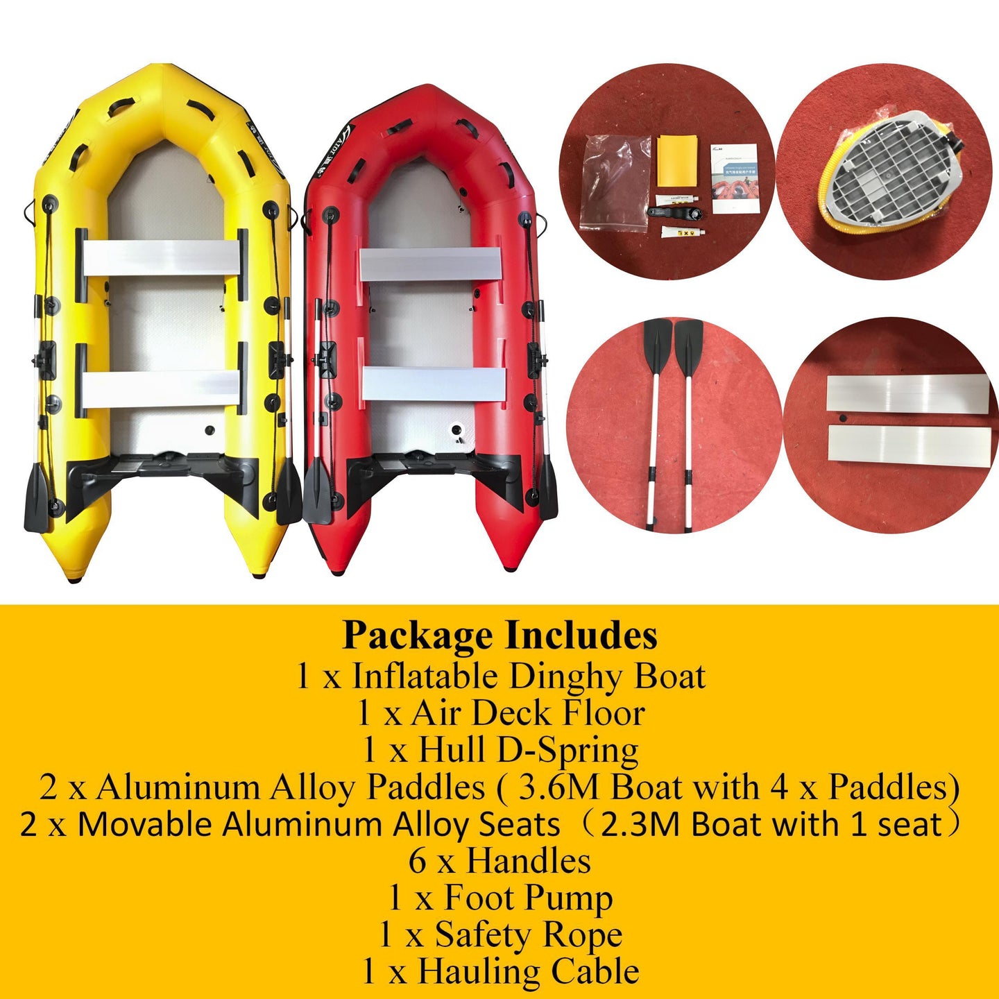 Buy 2.3m Inflatable Dinghy Boat Tender Pontoon Rescue- Red discounted | Products On Sale Australia