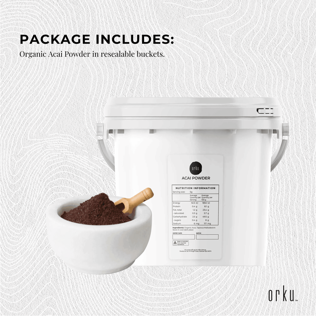 Buy 2.5kg Acai Powder Bucket 100% Organic - Pure Superfood Amazon Berries discounted | Products On Sale Australia