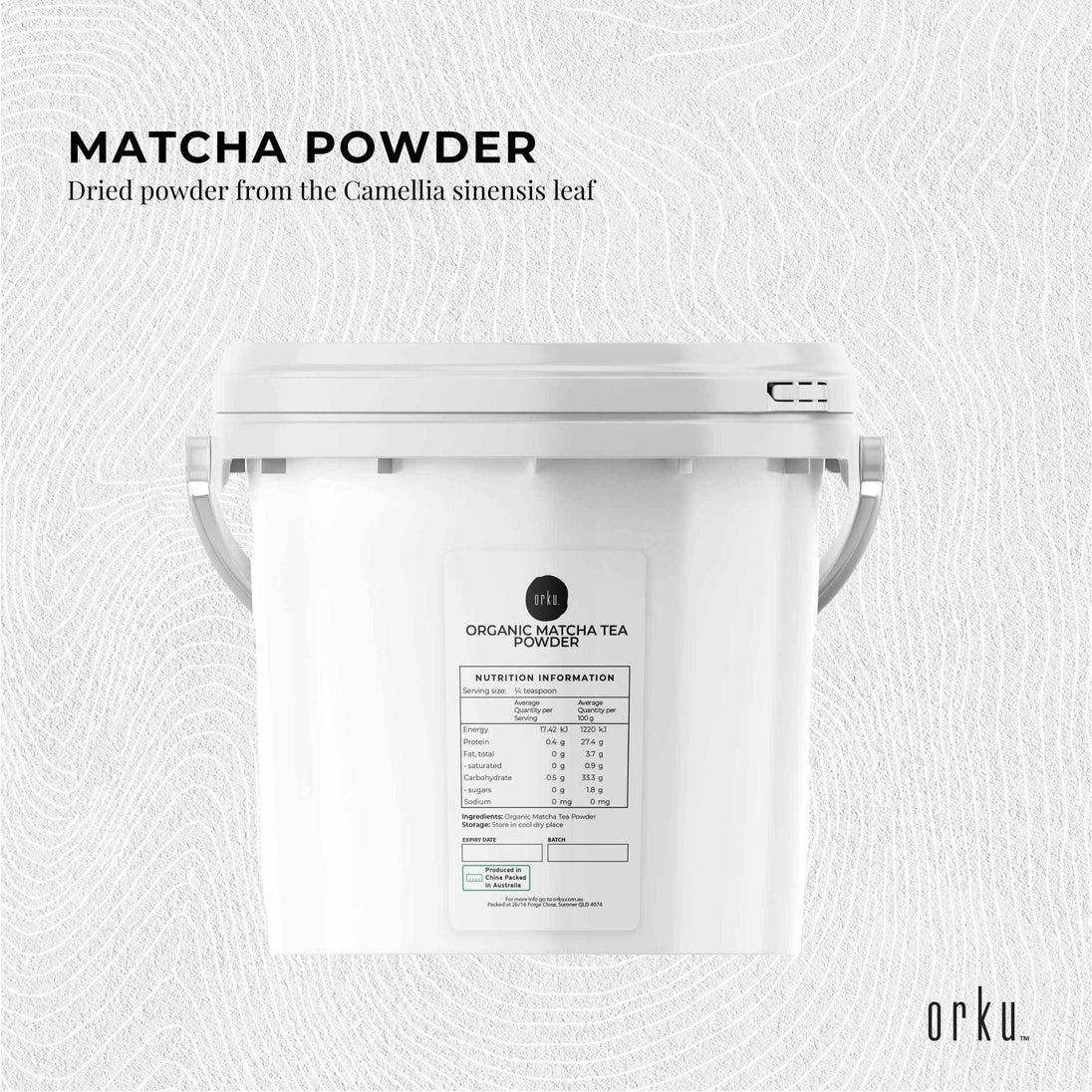 Buy 2.5Kg Organic Matcha Powder Tub Bucket Camellia Sinensis Green Tea Leaf discounted | Products On Sale Australia