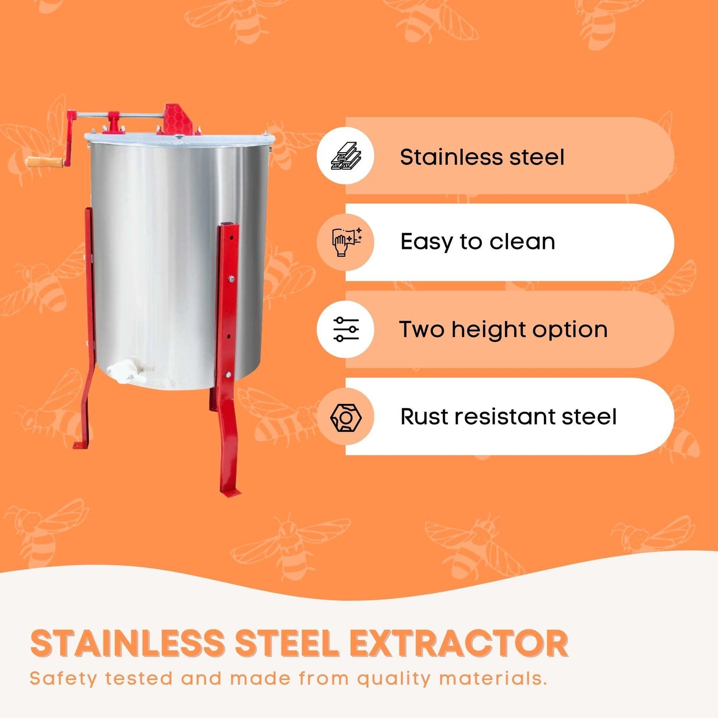 Buy 2 Frame Honey Extractor Stainless Manual Spinner Crank Honey Bee Hive Beekeeping discounted | Products On Sale Australia