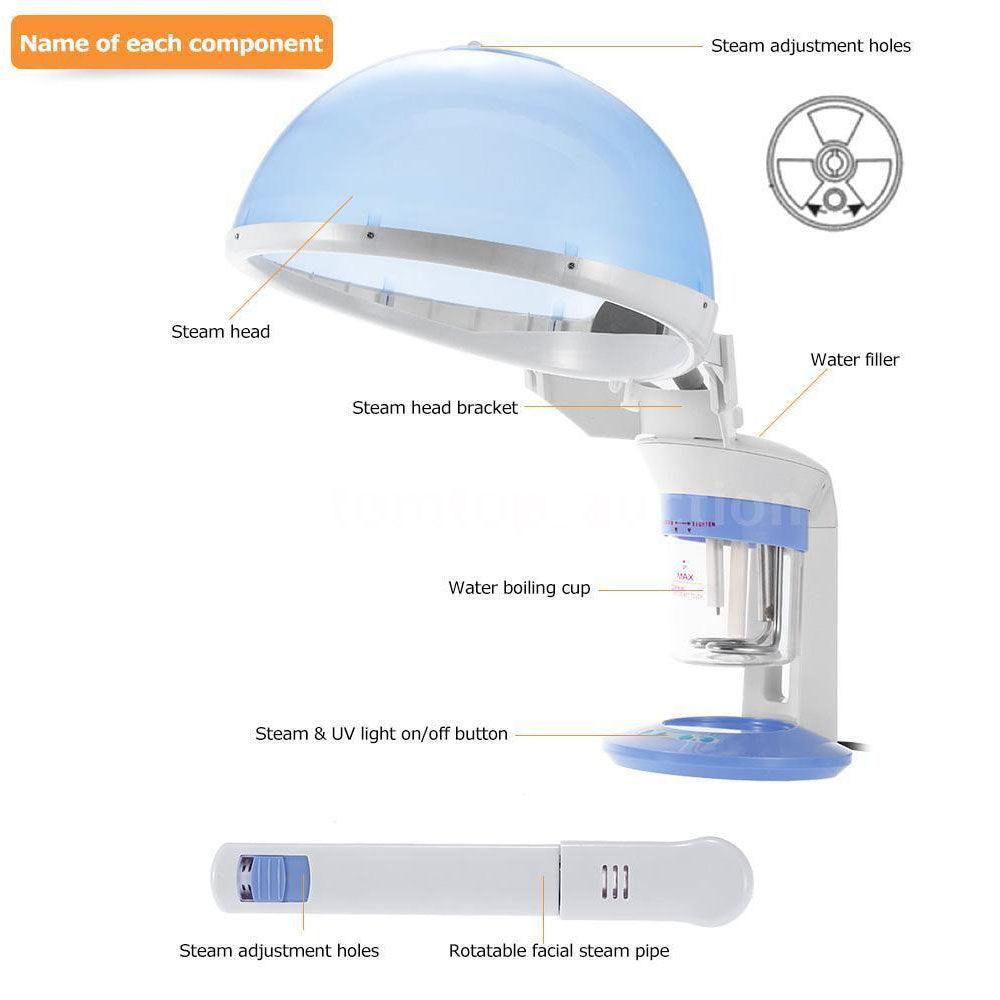 Buy 2 In 1 Facial and Hair Steamer Face Skin Portable Table Top Steam Ozone Machine discounted | Products On Sale Australia