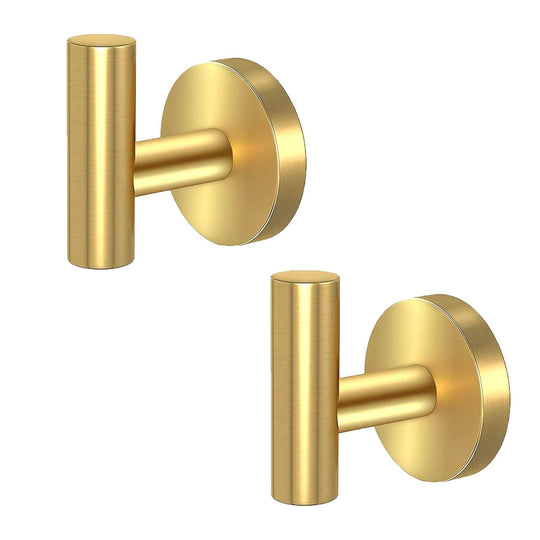 Buy 2 Pcs Wall Mount Bathroom Towel Hooks Holder Cloth Hanger Hook Kitchen Door Hanger Gold discounted | Products On Sale Australia