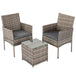 Buy 2 Seater PE Rattan Outdoor Furniture Chat Set- Mixed Grey discounted | Products On Sale Australia