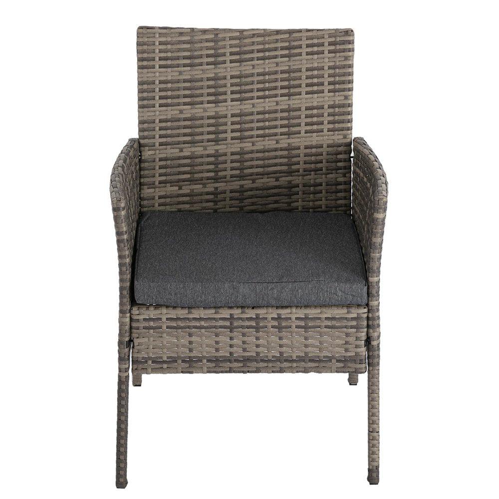 Buy 2 Seater PE Rattan Outdoor Furniture Chat Set- Mixed Grey discounted | Products On Sale Australia