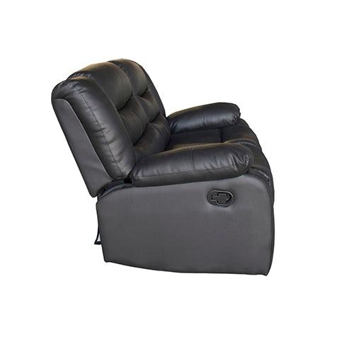 Buy 2 Seater Recliner Sofa In Faux Leather Lounge Couch in Black discounted | Products On Sale Australia