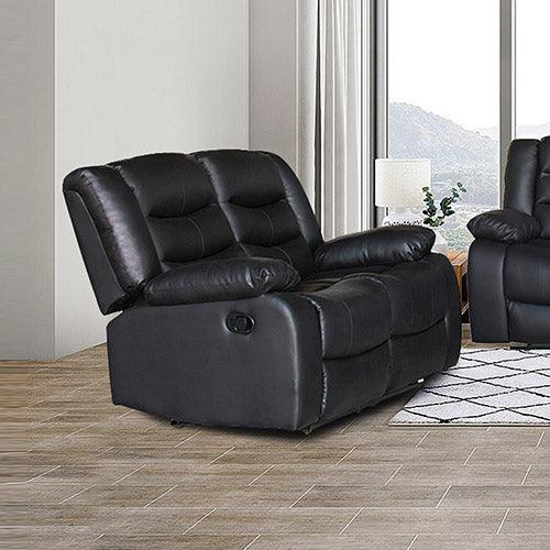 Buy 2 Seater Recliner Sofa In Faux Leather Lounge Couch in Black discounted | Products On Sale Australia