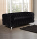 Buy 2 Seater Sofa Classic Button Tufted Lounge in Black Velvet Fabric with Metal Legs discounted | Products On Sale Australia