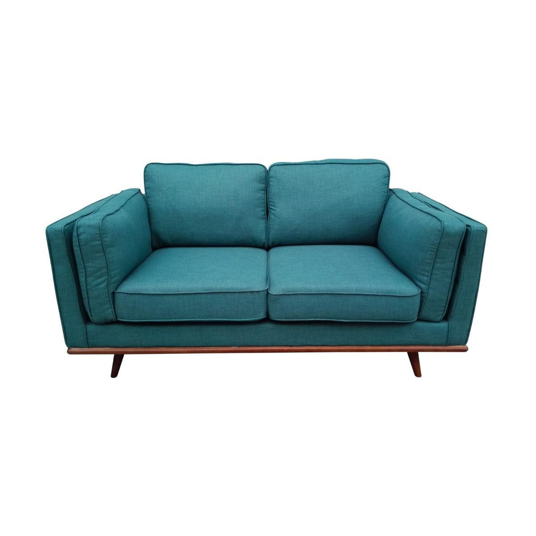 Buy 2 Seater Sofa Teal Fabric Lounge Set for Living Room Couch with Wooden Frame - discounted | Products On Sale Australia