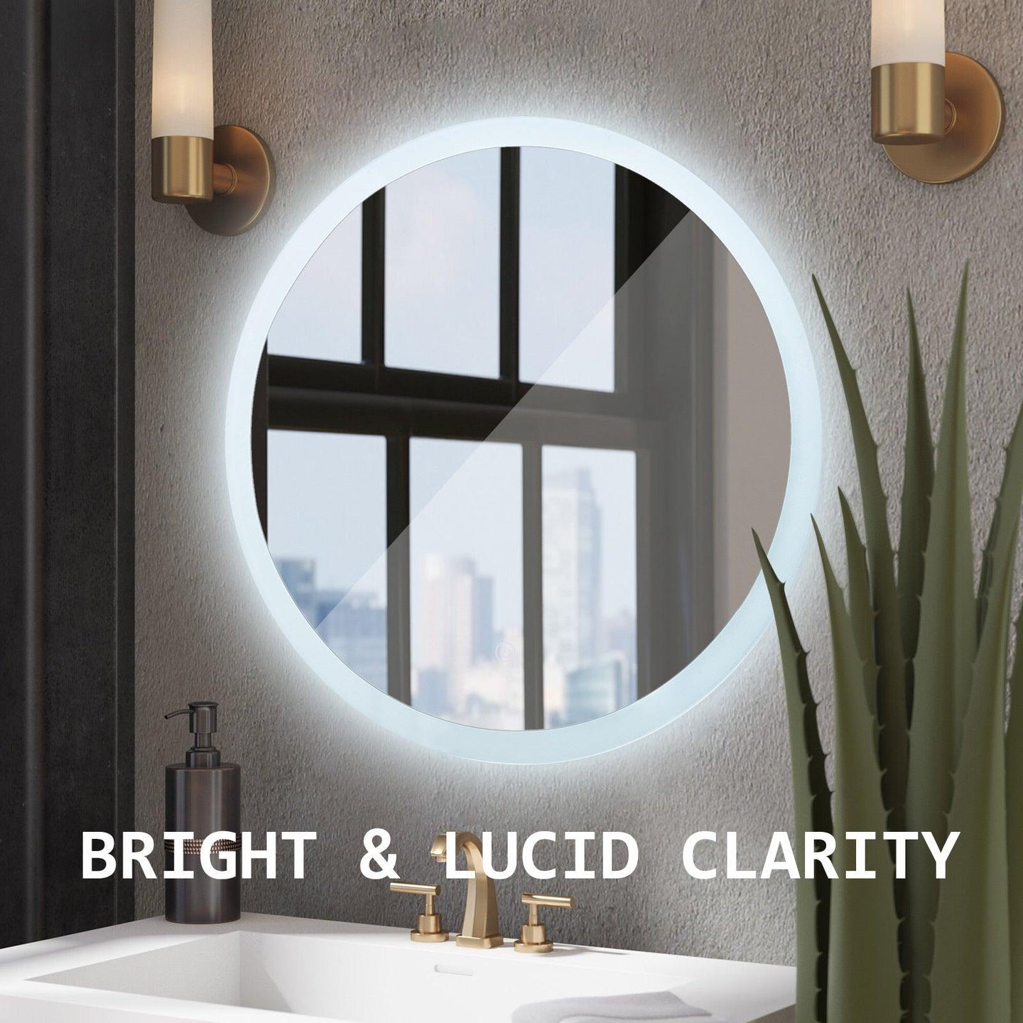 Buy 2 Set LED Wall Mirror Round Anti-Fog Bathroom 50cm discounted | Products On Sale Australia