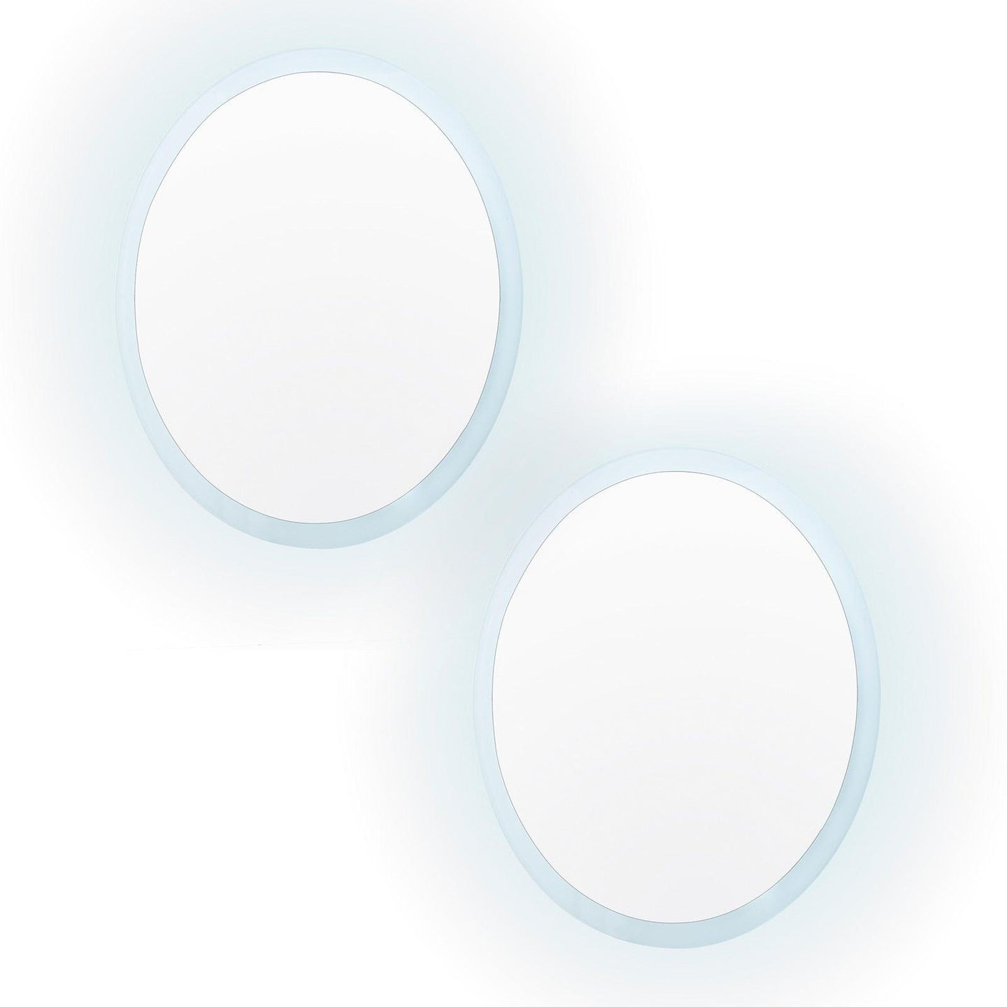 Buy 2 Set LED Wall Mirror Round Anti-Fog Bathroom 60cm discounted | Products On Sale Australia