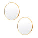 Buy 2 Set Wall Mirror Round Aluminum Frame Bathroom 50cm GOLD discounted | Products On Sale Australia