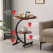 Buy 2 Tier End Table Sofa Side End Table Round Nightstand with Sturdy Metal Frame discounted | Products On Sale Australia