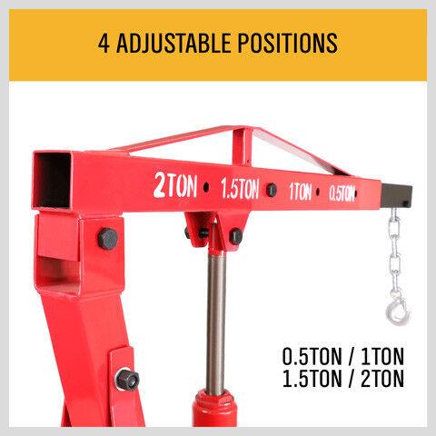Buy 2-Ton Hydraulic Engine Crane Foldable Hoist Stand for Mobile Garage Lifting- Workshop Essential discounted | Products On Sale Australia