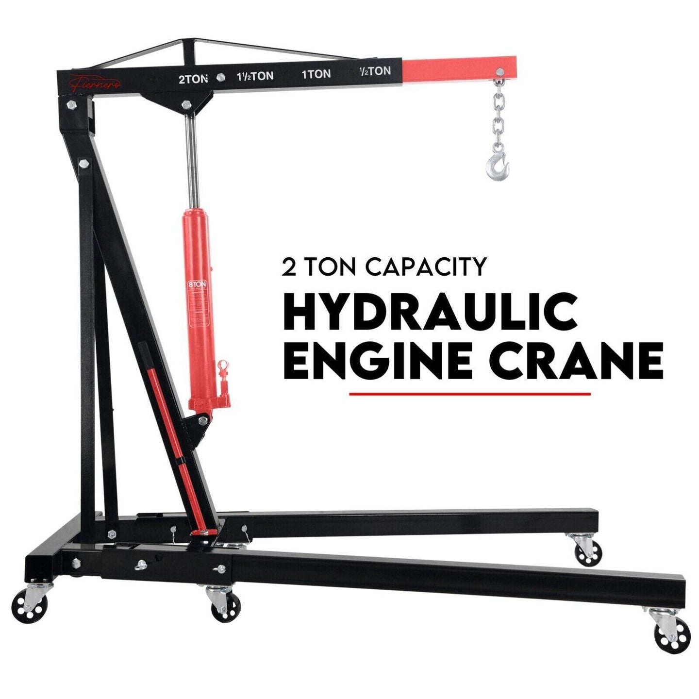 Buy 2 Ton Hydraulic Engine Crane Folding Hoist Stand Mobile Garage Workshop discounted | Products On Sale Australia