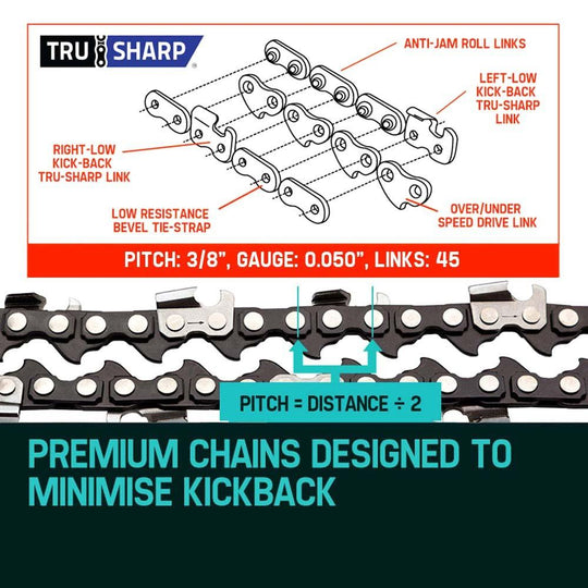 Buy 2 x 12 Baumr-AG Chainsaw Chain 12in Bar Spare Part Replacement Suits Pole Saws discounted | Products On Sale Australia