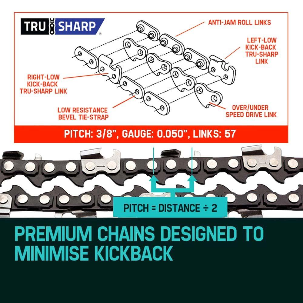 Buy 2 X 16 Baumr-AG Chainsaw Chain 16in Bar Replacement Suits SX38 38CC Saws discounted | Products On Sale Australia