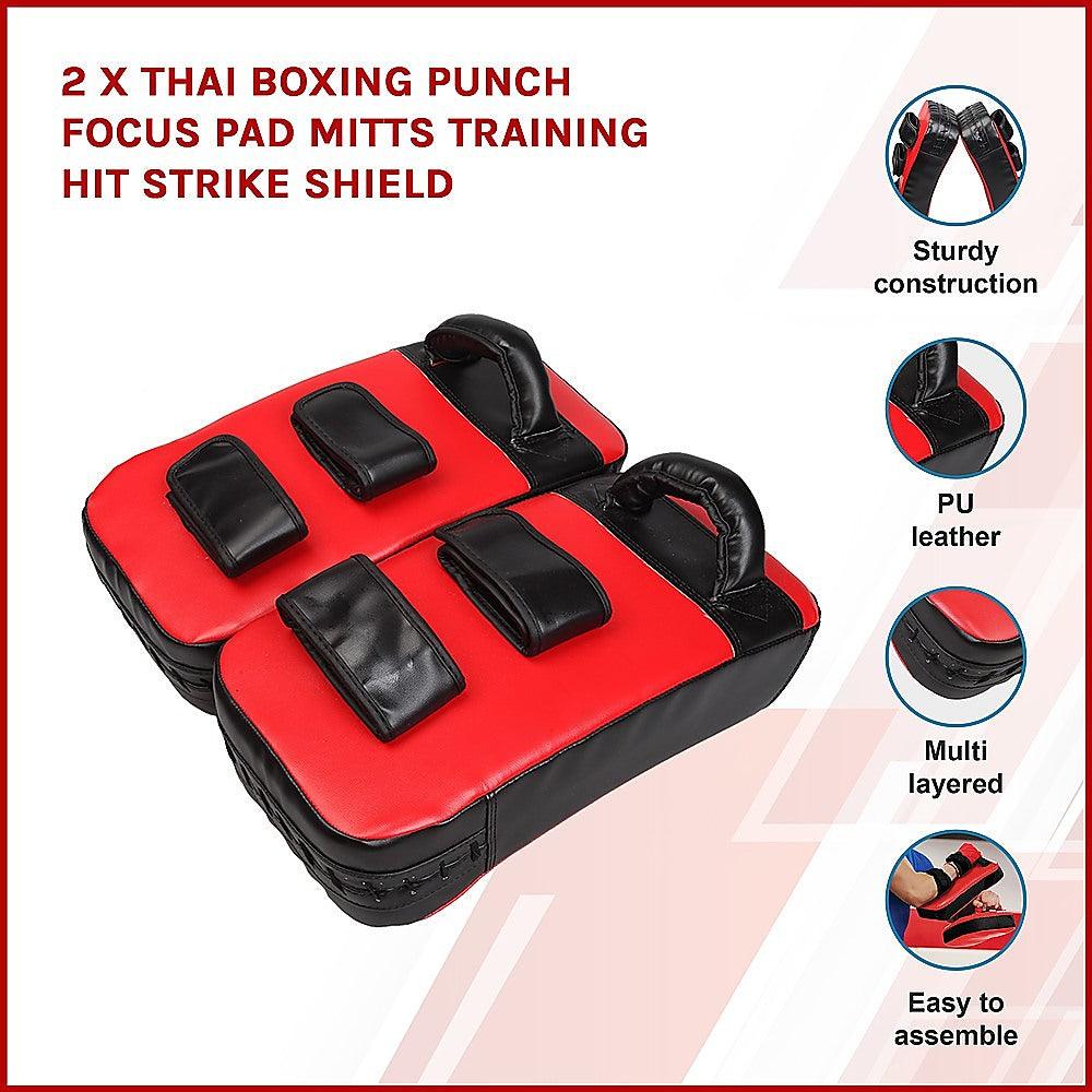 Buy 2 x Thai Boxing Punch Focus Pad Mitts Training Hit Strike Shield discounted | Products On Sale Australia