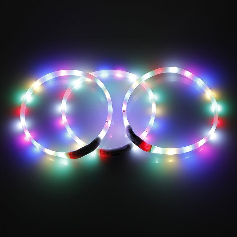 Buy 2 X YES4PETS Medium 55CM LED Dog Collar USB Rechargeable Night Glow Flashing Light Up Safety Pet Collars discounted | Products On Sale Australia