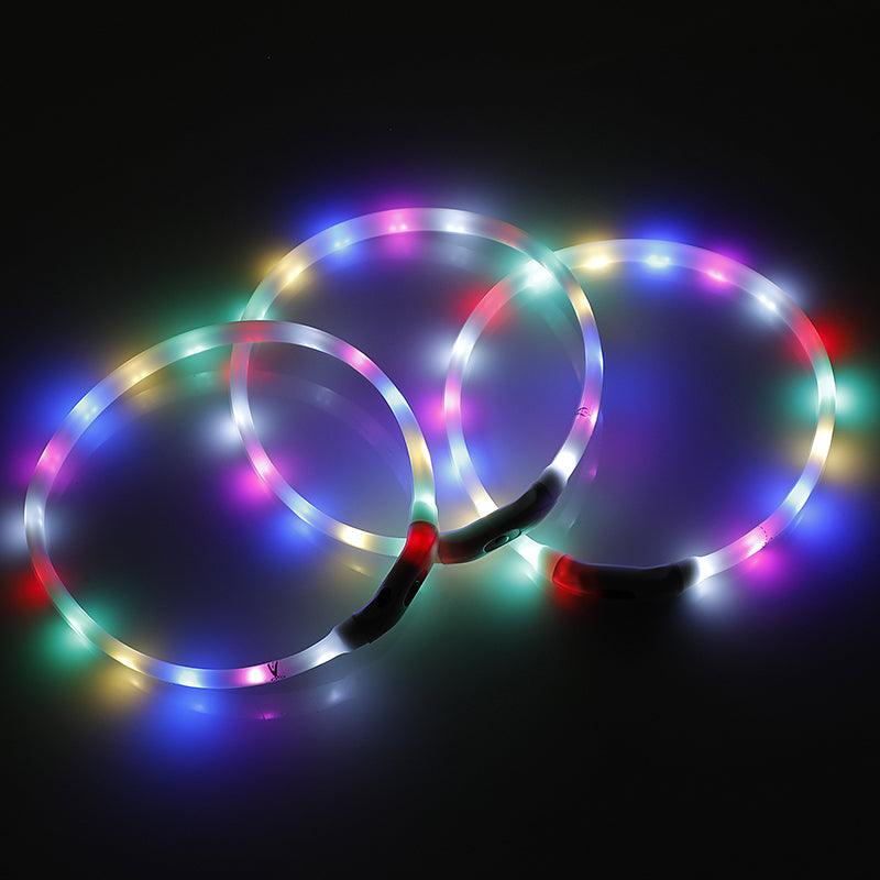 Buy 2 X YES4PETS Medium 55CM LED Dog Collar USB Rechargeable Night Glow Flashing Light Up Safety Pet Collars discounted | Products On Sale Australia