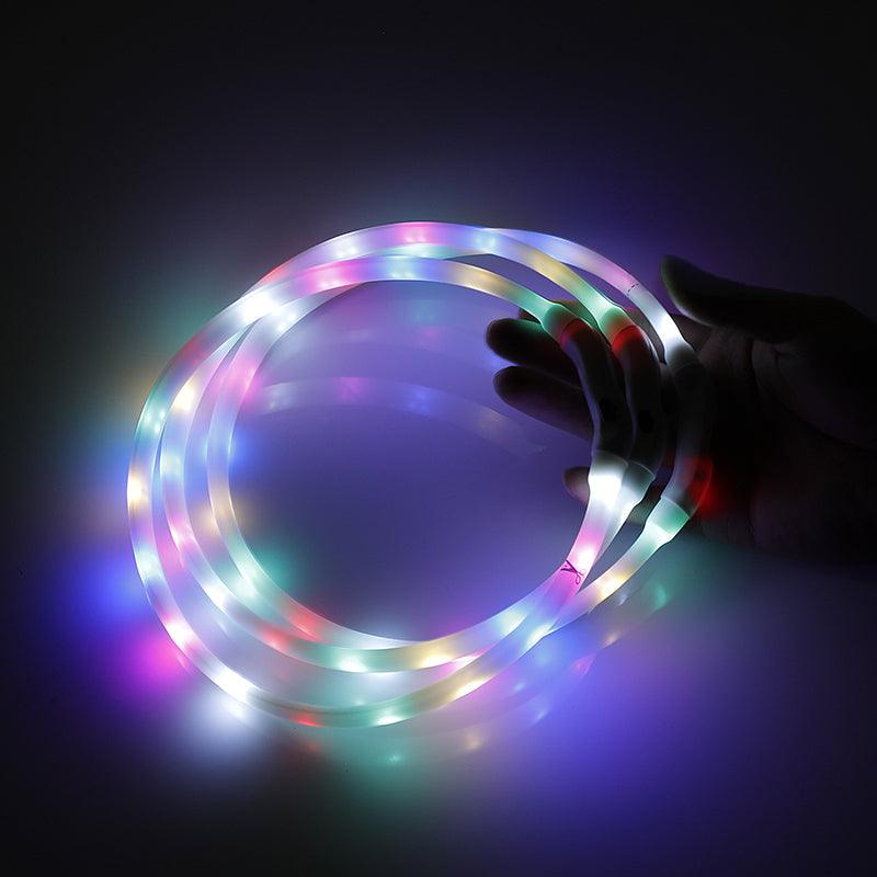 Buy 2 X YES4PETS Medium 55CM LED Dog Collar USB Rechargeable Night Glow Flashing Light Up Safety Pet Collars discounted | Products On Sale Australia