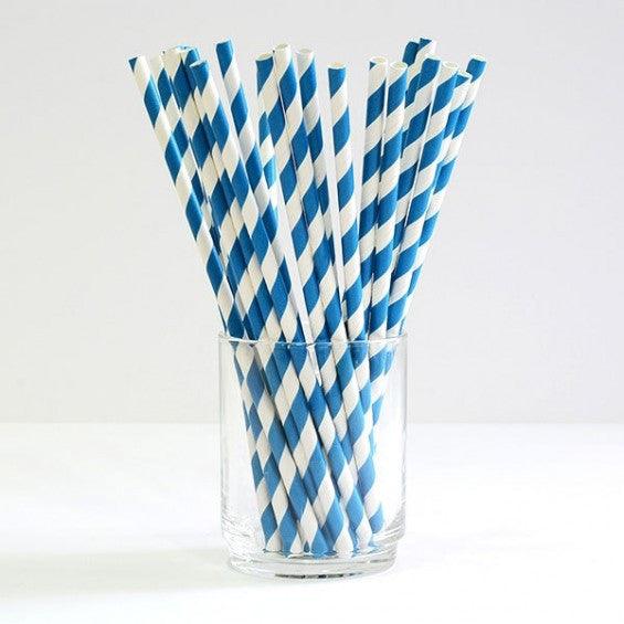 Buy 200 Pack Blue White Drinking Straws Biodegradable Eco Paper Birthday Party Event Bistro Bar Cafe Take Away discounted | Products On Sale Australia