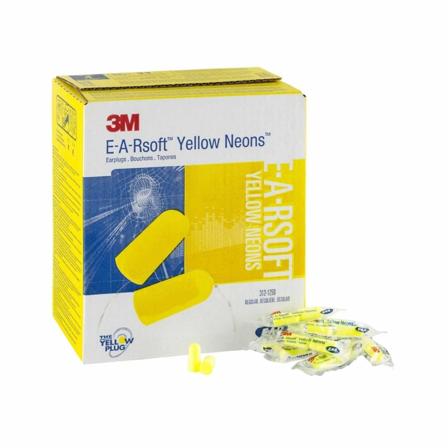 Buy 200 Pairs 3M Foam Safety Neon Earplugs Workplace Noise Reduction Disposable Plug discounted | Products On Sale Australia