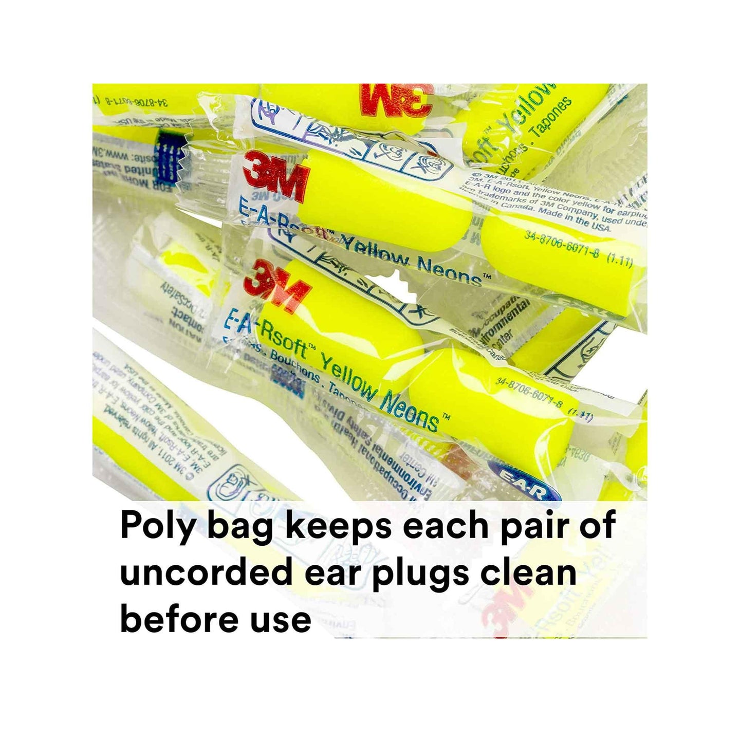 Buy 200 Pairs 3M Foam Safety Neon Earplugs Workplace Noise Reduction Disposable Plug discounted | Products On Sale Australia