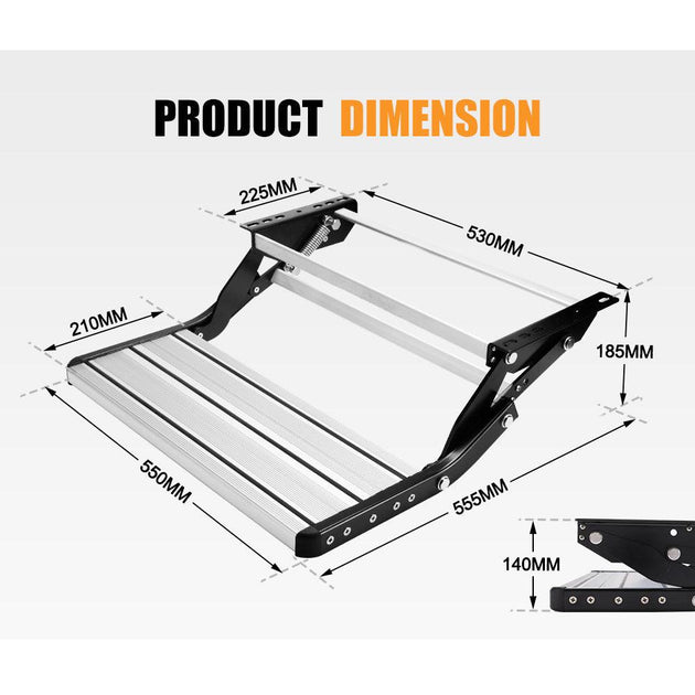 Buy 200KG Heavy Duty Caravan Step Folding Pull Out Portable RV Camper Trailer Tools discounted | Products On Sale Australia