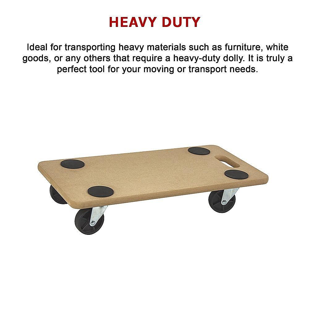 Buy 200kg Heavy Duty Hand Dolly Furniture Wooden Trolley Cart Moving Platform Mover discounted | Products On Sale Australia