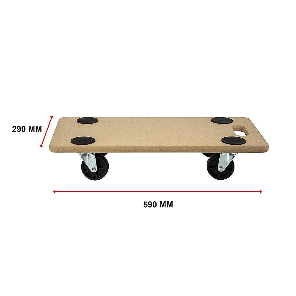 Buy 200kg Heavy Duty Hand Dolly Furniture Wooden Trolley Cart Moving Platform Mover discounted | Products On Sale Australia