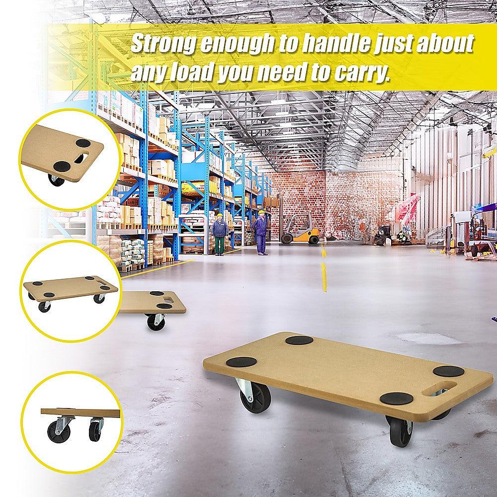 Buy 200kg Heavy Duty Hand Dolly Furniture Wooden Trolley Cart Moving Platform Mover discounted | Products On Sale Australia