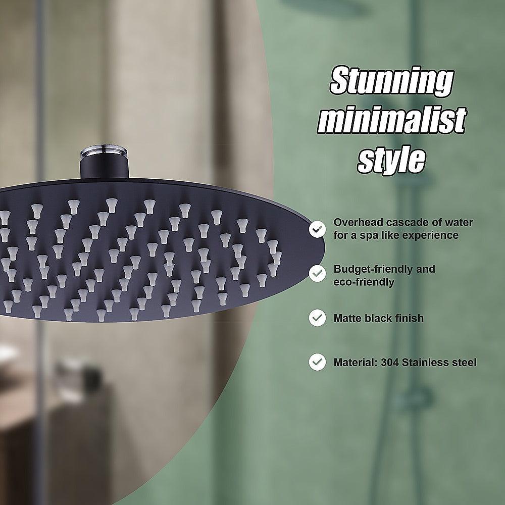 Buy 200mm Shower Head Round 304SS Electroplated Matte Black Finish discounted | Products On Sale Australia