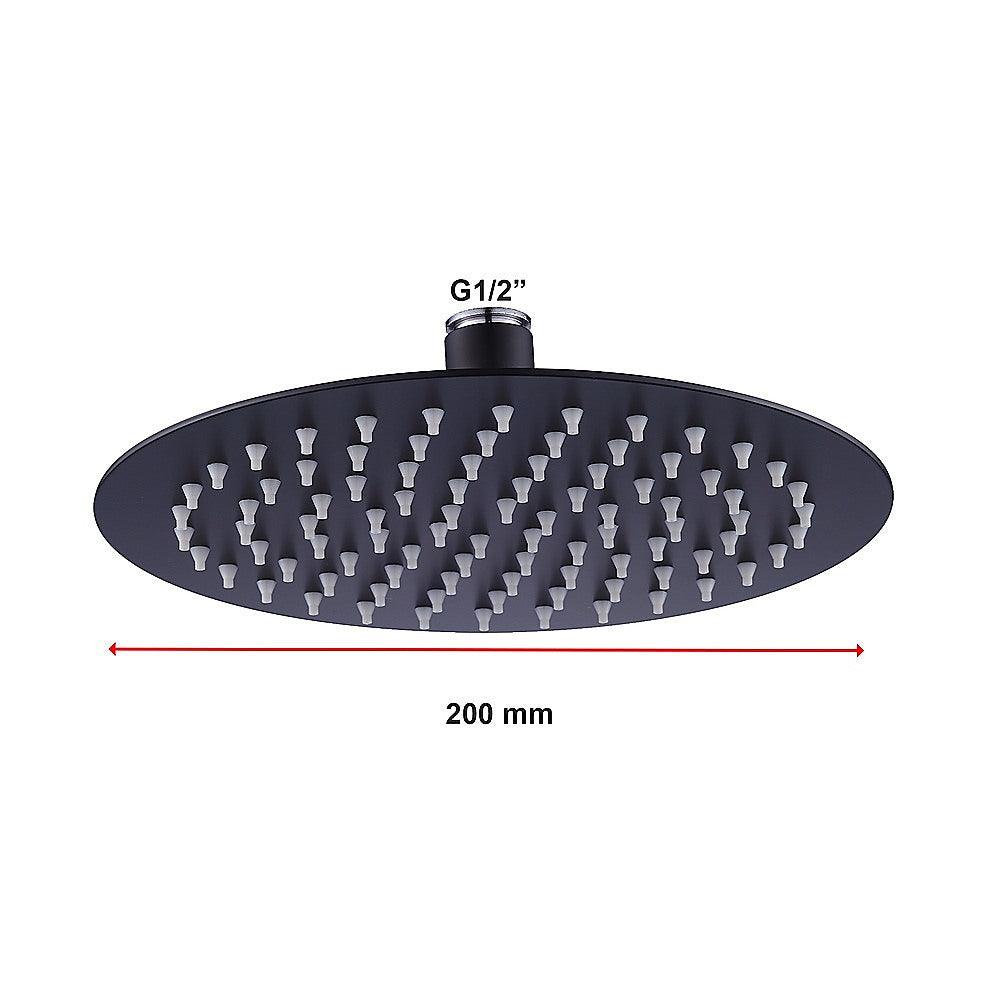 Buy 200mm Shower Head Round 304SS Electroplated Matte Black Finish discounted | Products On Sale Australia