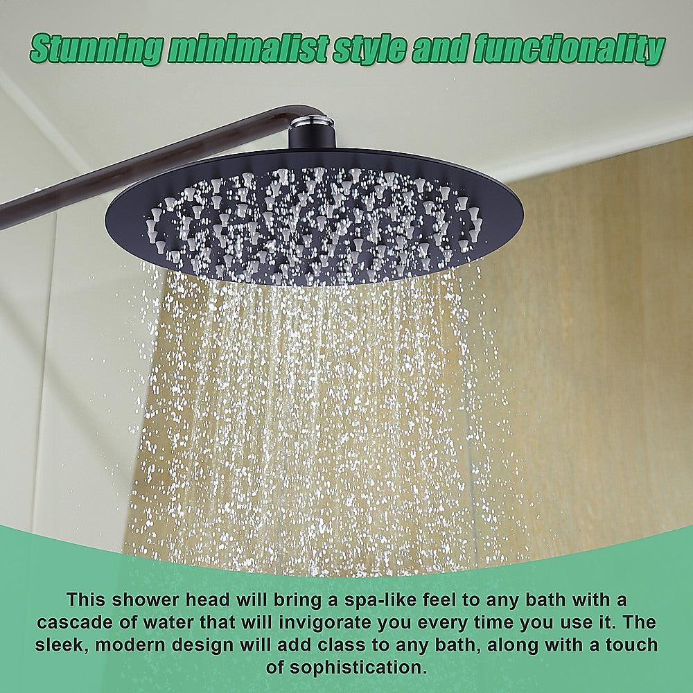 Buy 200mm Shower Head Round 304SS Electroplated Matte Black Finish discounted | Products On Sale Australia