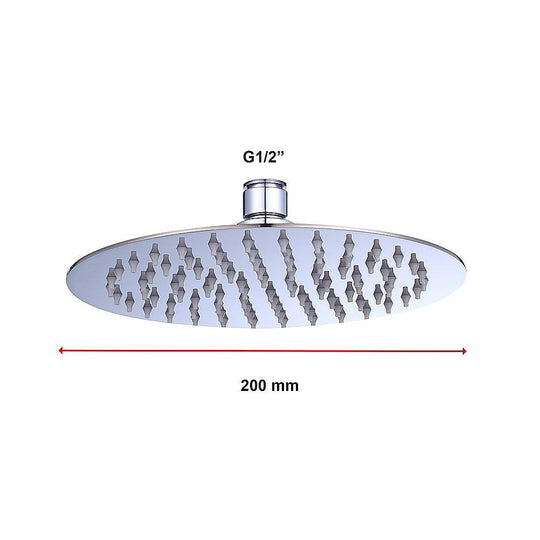 Buy 200mm Shower Head Round 304SS Polished Chrome Finish discounted | Products On Sale Australia