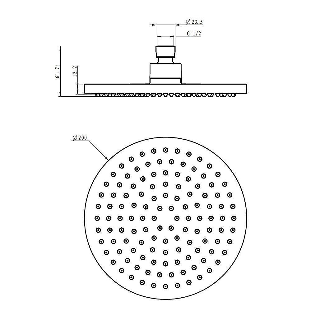 Buy 200mm Shower Head Round Chrome Showerhead discounted | Products On Sale Australia