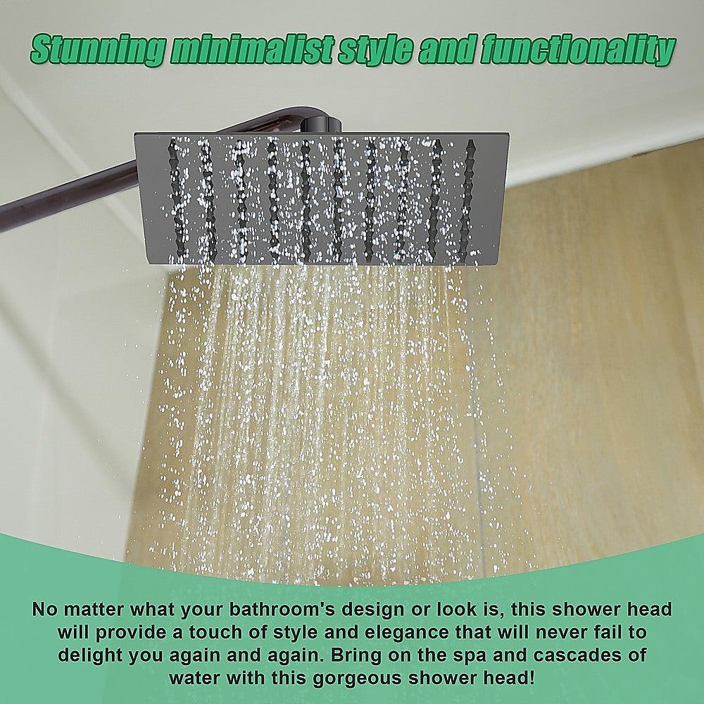 Buy 200mm Shower Head Square 304SS Electroplated Matte Black Finish discounted | Products On Sale Australia