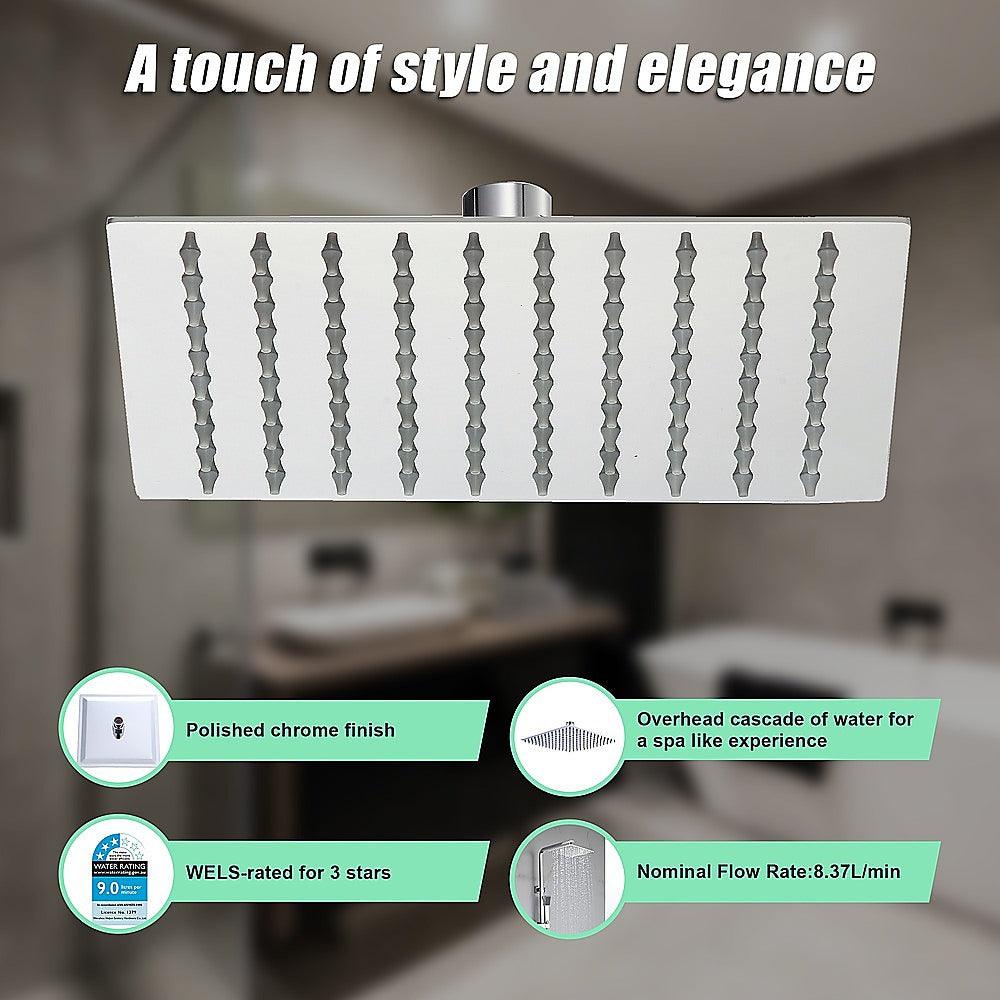 Buy 200mm Shower Head Square 304SS Polished Chrome Finish discounted | Products On Sale Australia