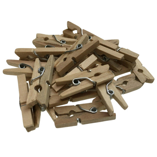 Buy 200pc Set Mini Wooden Pegs Craft Scrapbook Shower Clothes Pin 25mm discounted | Products On Sale Australia