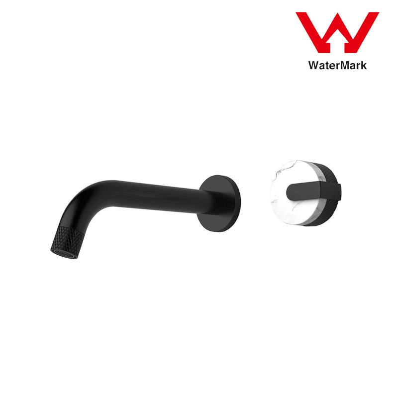 Buy 2021 New Marble Stone handle matte black wall taps 1/4 turn matte black pattern discounted | Products On Sale Australia