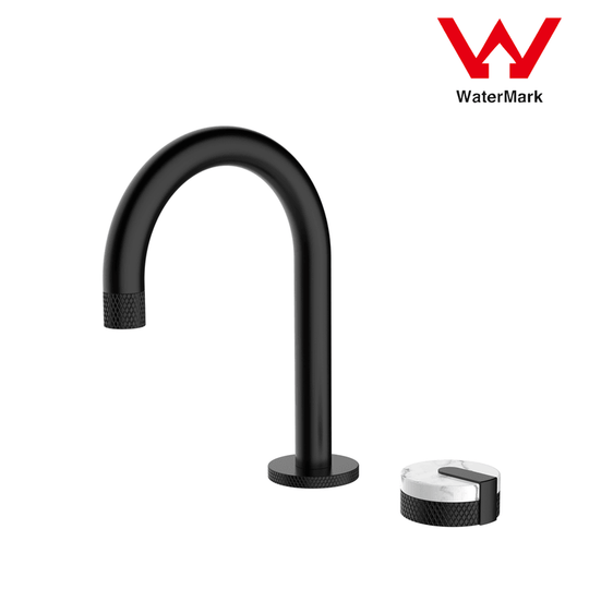 Buy 2021 New Marble Stone handle matte black wall taps 1/4 turn matte black pattern discounted | Products On Sale Australia