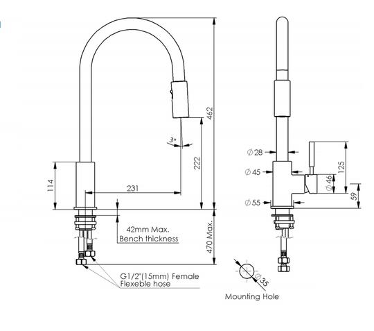 Buy 2023 Brushed Nickel Pull out Kitchen tap solid stainless steel made discounted | Products On Sale Australia