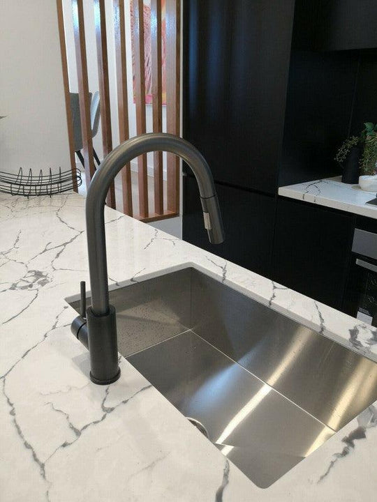 Buy 2023 Brushed Nickel Pull out Kitchen tap solid stainless steel made discounted | Products On Sale Australia