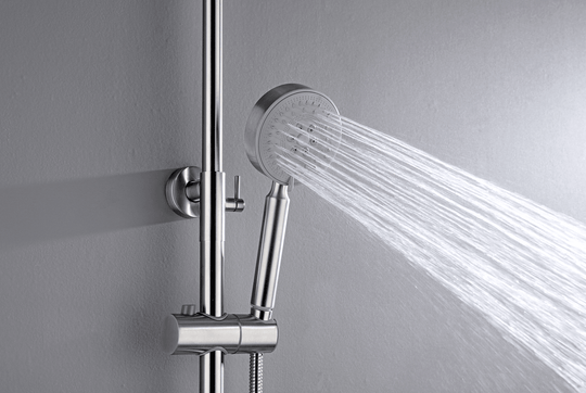 Buy 2023 Brushed Nickel Solid Stainless Steel 304 made shower set w diverter 200 mm head sprayer hand held head Suit Outdoor discounted | Products On Sale Australia