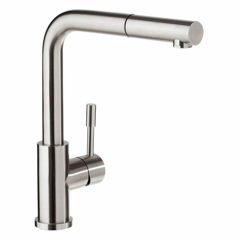 Buy 2023 Brushed Nickel Stainless steel L shape pull out with spray function spring kitchen mixer tap faucet Stainless steel Made PVD plated discounted | Products On Sale Australia