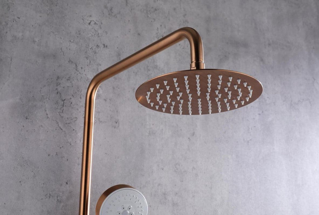 Buy 2023 Brushed Rose Gold Copper Solid Stainless Steel 304 made shower set w diverter 200 mm head sprayer hand held head discounted | Products On Sale Australia