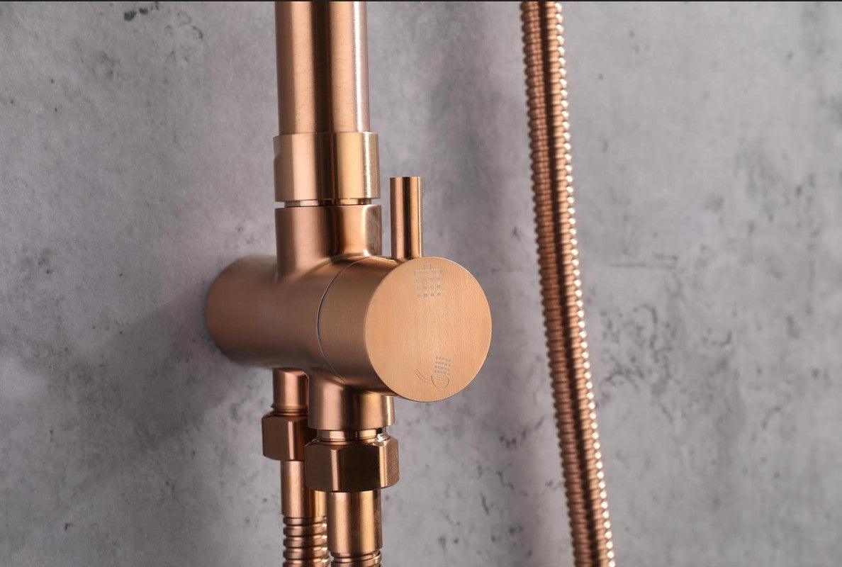 Buy 2023 Brushed Rose Gold Copper Solid Stainless Steel 304 made shower set w diverter 200 mm head sprayer hand held head discounted | Products On Sale Australia