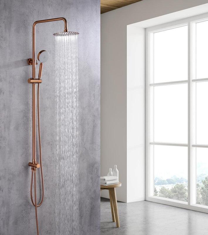 Buy 2023 Brushed Rose Gold Copper Solid Stainless Steel 304 made shower set w diverter 200 mm head sprayer hand held head discounted | Products On Sale Australia